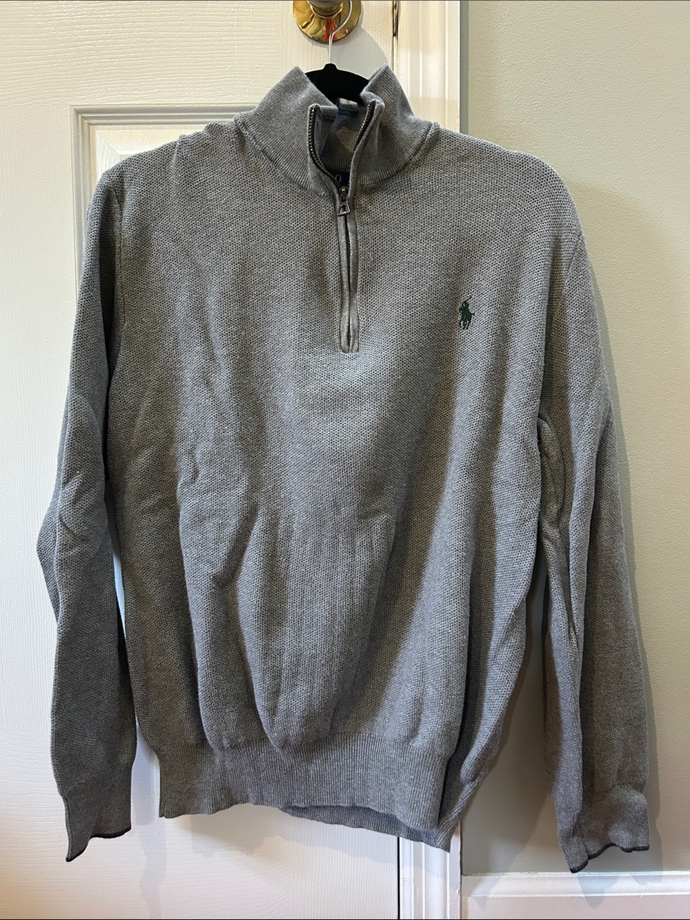 Polo by Ralph Lauren Gray Half-Zip Sweater with Green Pony